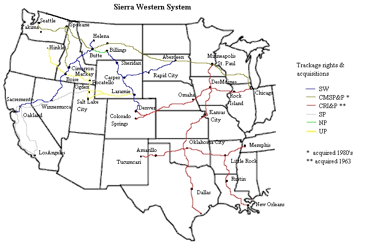 Sierra Western Railroad Map Page
